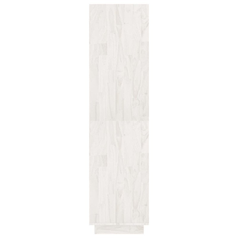 vidaXL Knižnica/deliaca stena biela 80x35x135 cm masívna borovica 