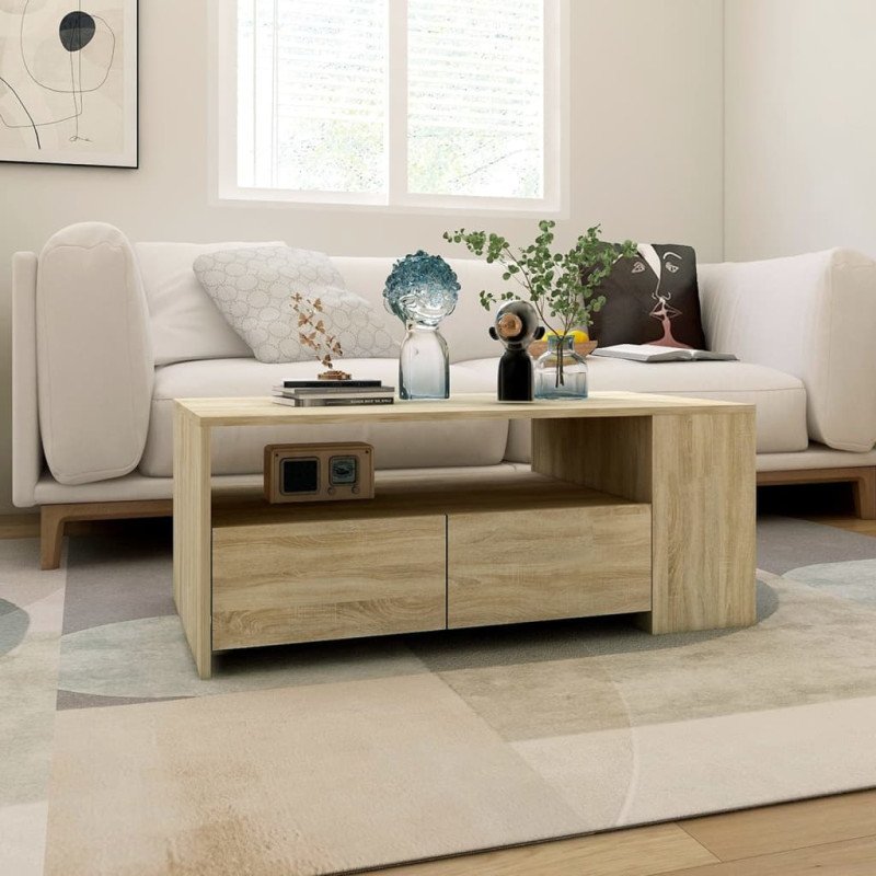 vidaXL Konferenčný stolík dub sonoma 102x55x42 cm spracované drevo