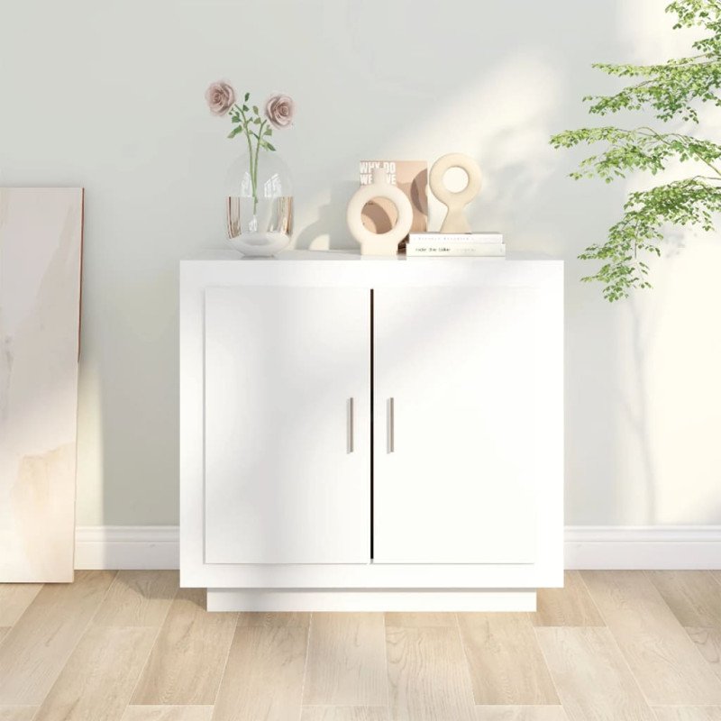 vidaXL Komoda lesklá biela 80x40x75 cm spracované drevo