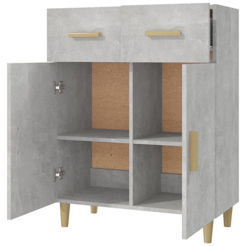 vidaXL Komoda betónovo sivá 69,5x34x89 cm spracované drevo