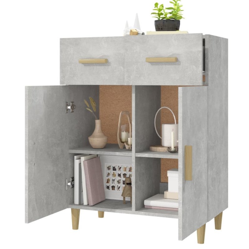vidaXL Komoda betónovo sivá 69,5x34x89 cm spracované drevo