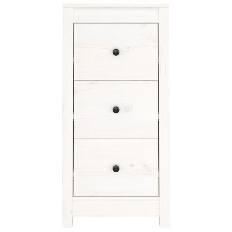 vidaXL Komoda biela 40x35x80 cm borovicový masív