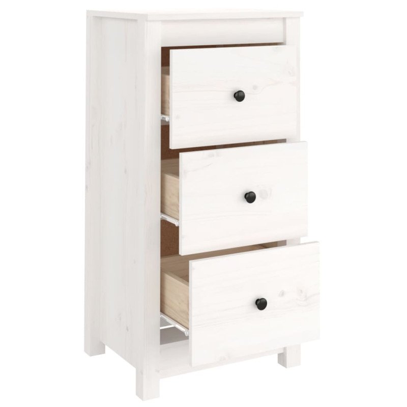vidaXL Komoda biela 40x35x80 cm borovicový masív
