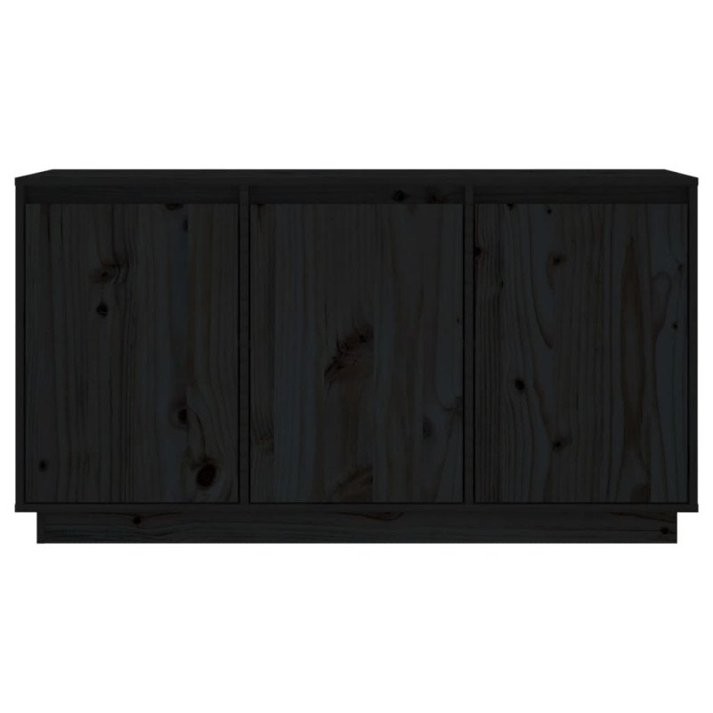 vidaXL Komoda čierna 111x34x60 cm borovicový masív