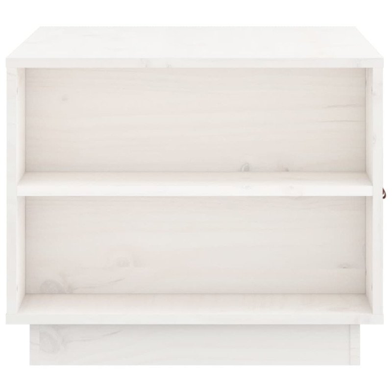 vidaXL Konferenčný stolík biely 100x50x41 cm borovicový masív