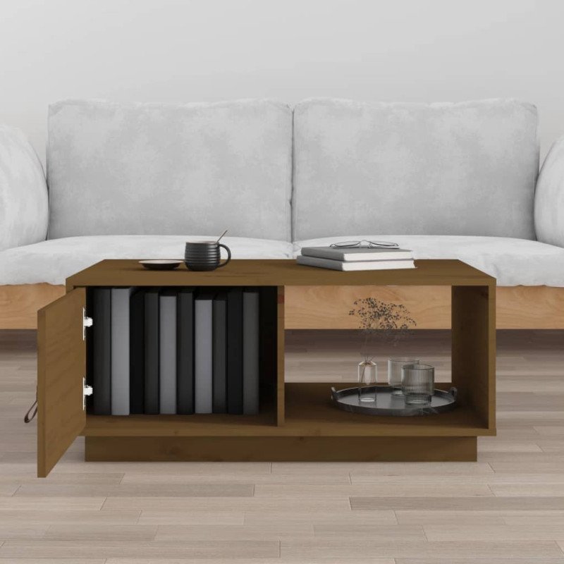 vidaXL Konferenčný stolík medovo-hnedý 80x50x35,5 cm borovicový masív