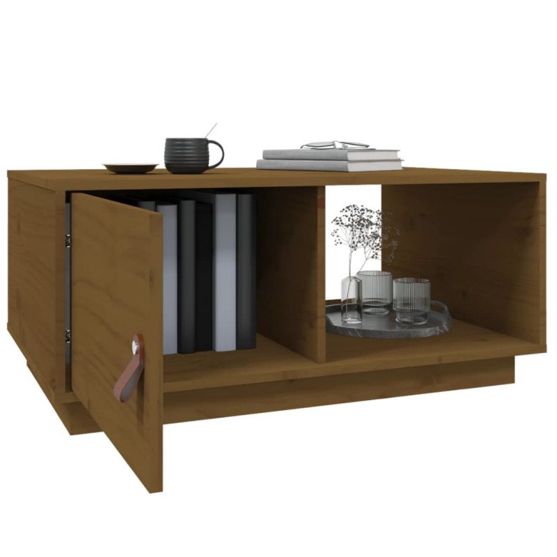 vidaXL Konferenčný stolík medovo-hnedý 80x50x35,5 cm borovicový masív
