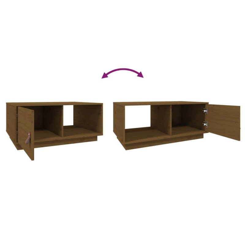 vidaXL Konferenčný stolík medovo-hnedý 80x50x35,5 cm borovicový masív