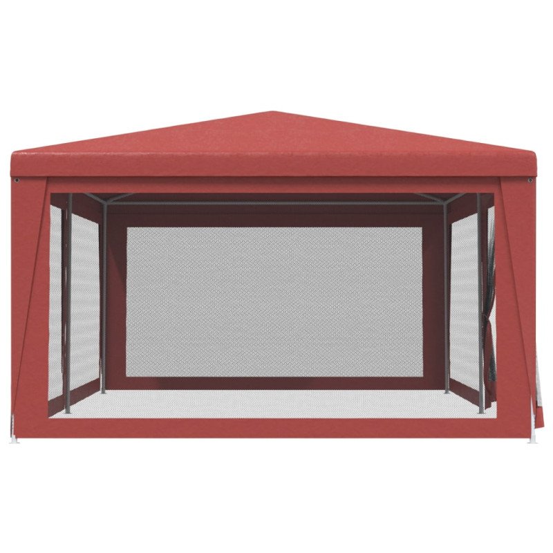 vidaXL Párty stan so 6 sieťkovanými bočnými stenami červený 6x4 m HDPE