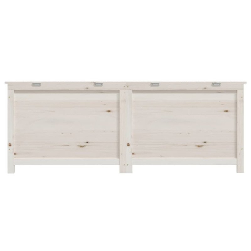 vidaXL Vonkajší box na vankúše biely 150x50x56 cm jedľový masív