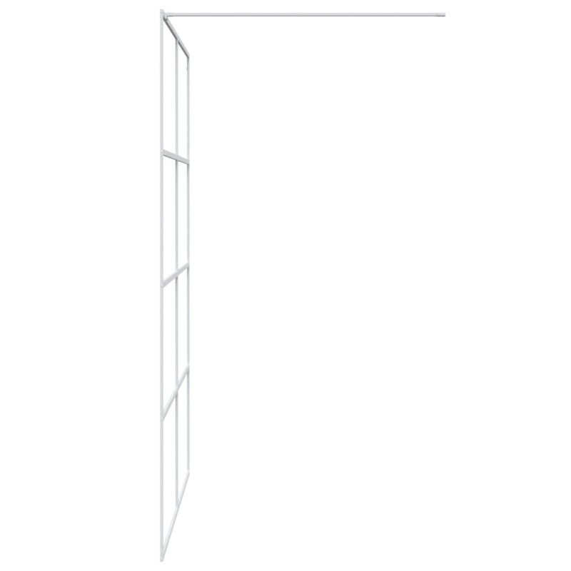 vidaXL Sprchová zástena biela 140x195 cm priehľadné ESG sklo