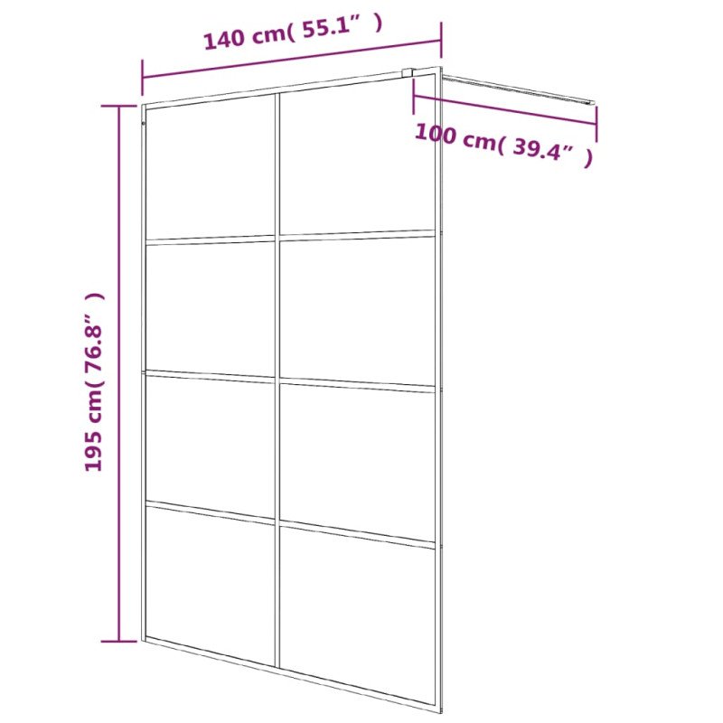 vidaXL Sprchová zástena biela 140x195 cm priehľadné ESG sklo