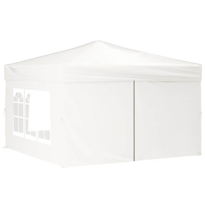 vidaXL Skladací párty stan s bočnicami biely 3x3 m