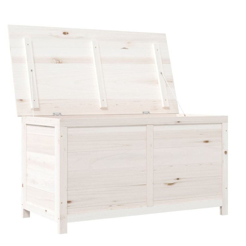 vidaXL Vonkajší box na vankúše biely 100x50x56 cm jedľový masív