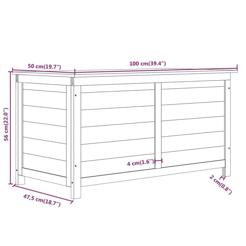 vidaXL Vonkajší box na vankúše biely 100x50x56 cm jedľový masív