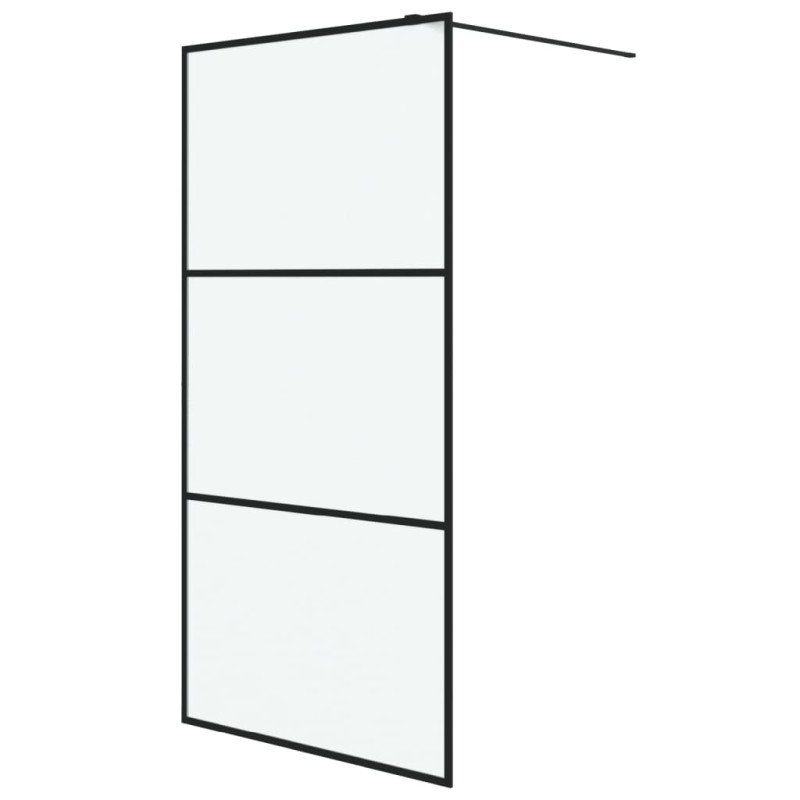 vidaXL Sprchová zástena čierna 100x195 cm matné ESG sklo