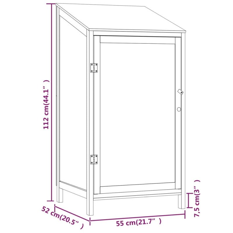 vidaXL Záhradná kôlňa 55x52x112 cm masívne jedľové drevo