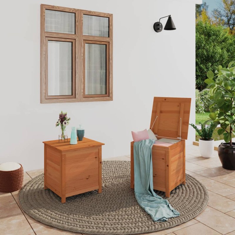 vidaXL Vonkajší box na vankúše hnedý 50x50x56 cm jedľový masív