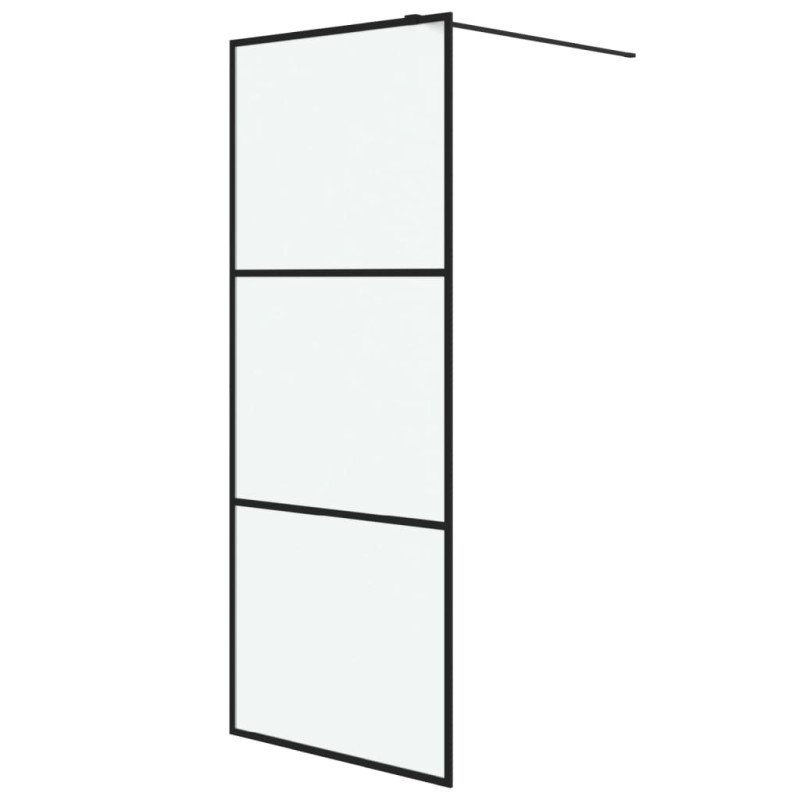 vidaXL Sprchová zástena čierna 80x195 cm matné ESG sklo