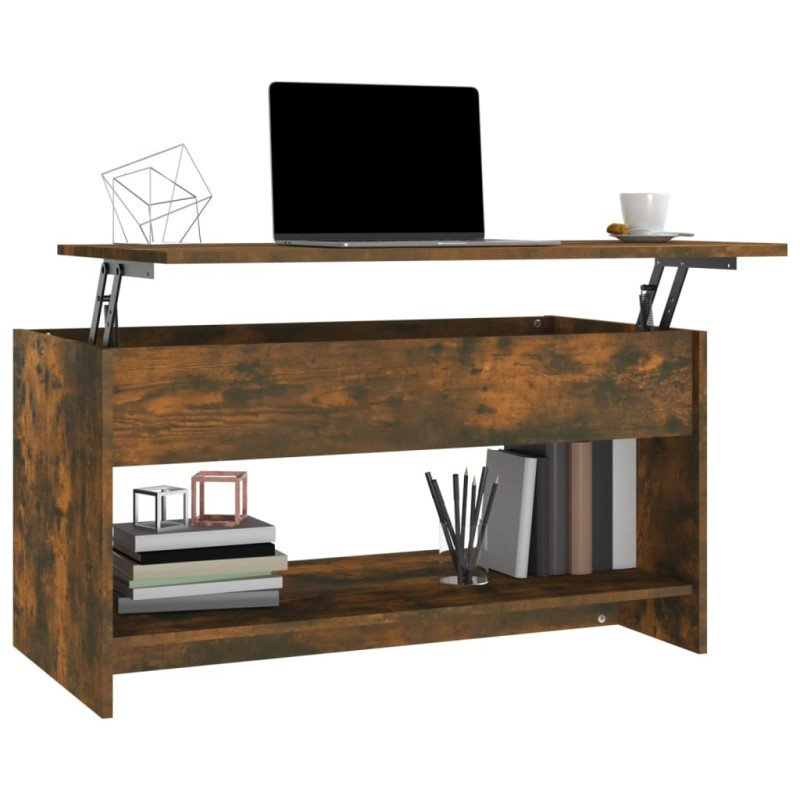 vidaXL Konferenčný stolík dymový dub 102x50x52,5 cm spracované drevo