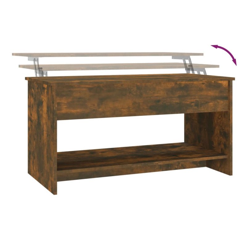 vidaXL Konferenčný stolík dymový dub 102x50x52,5 cm spracované drevo