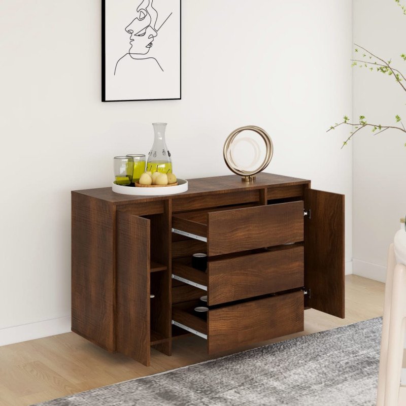 vidaXL Komoda s 3 zásuvkami hnedý dub 120x41x75 cm drevotrieska