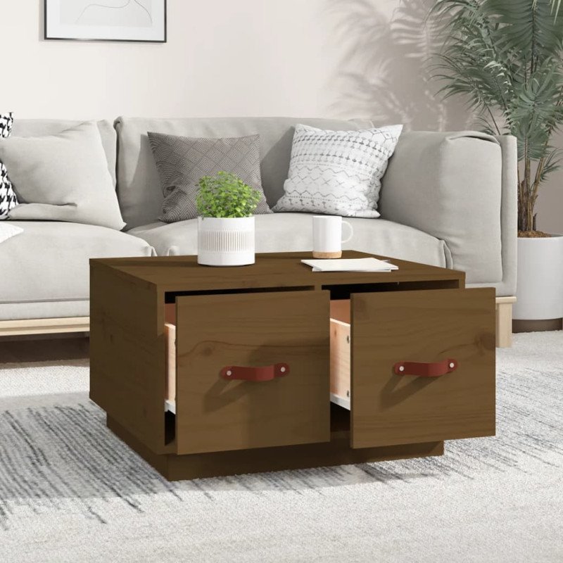 vidaXL Konferenčný stolík medovo-hnedý 60x53x35 cm borovicový masív