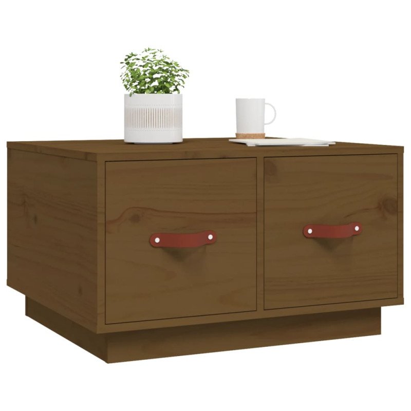vidaXL Konferenčný stolík medovo-hnedý 60x53x35 cm borovicový masív