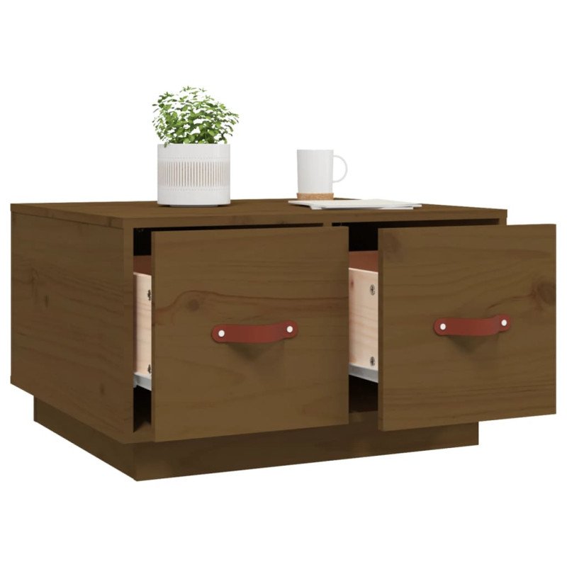 vidaXL Konferenčný stolík medovo-hnedý 60x53x35 cm borovicový masív