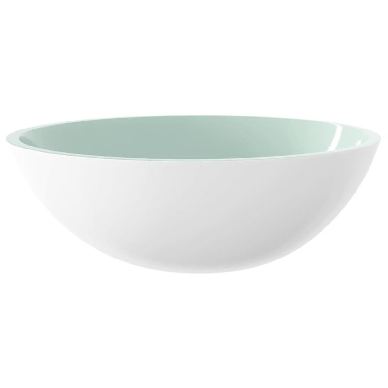 vidaXL Umývadlo sklo 50x37x14 cm biele