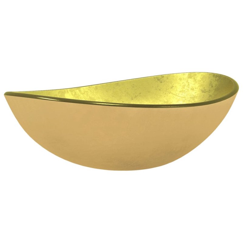 vidaXL Umývadlo tvrdené sklo 54,5x35x15,5 cm zlaté