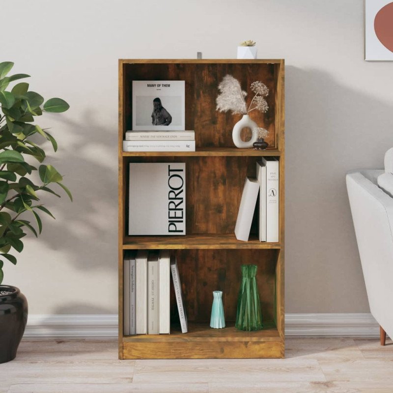 vidaXL Knižnica dymový dub 60x24x109 cm spracované drevo
