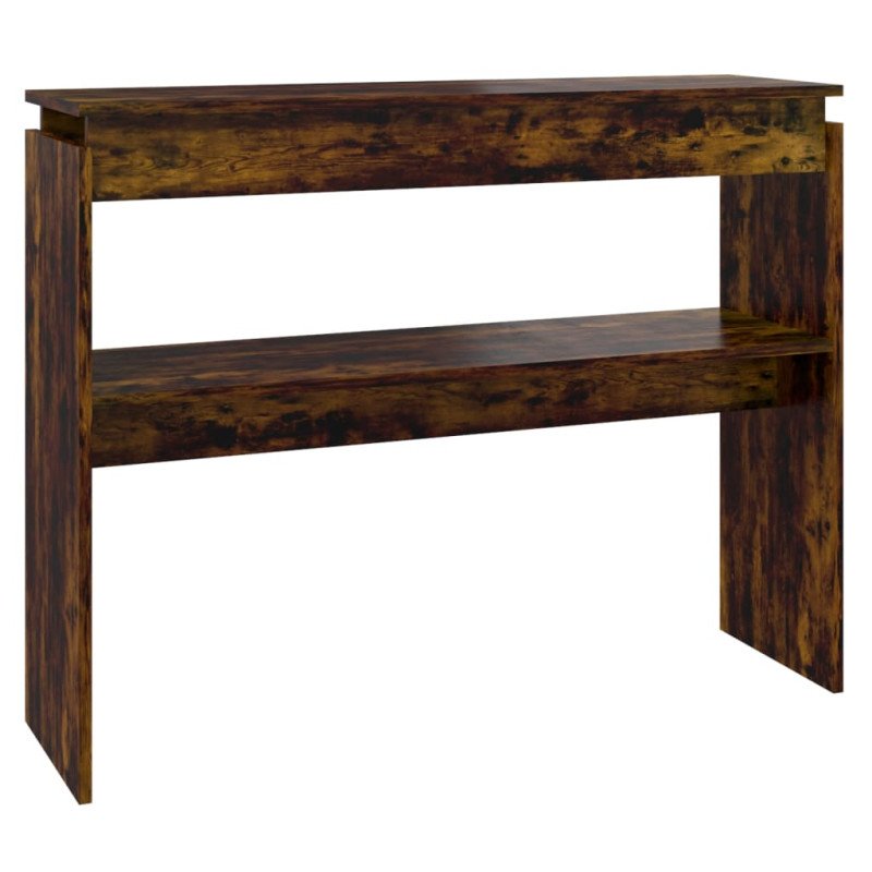 vidaXL Konzolový stolík dymový dub 102x30x80 cm spracované drevo