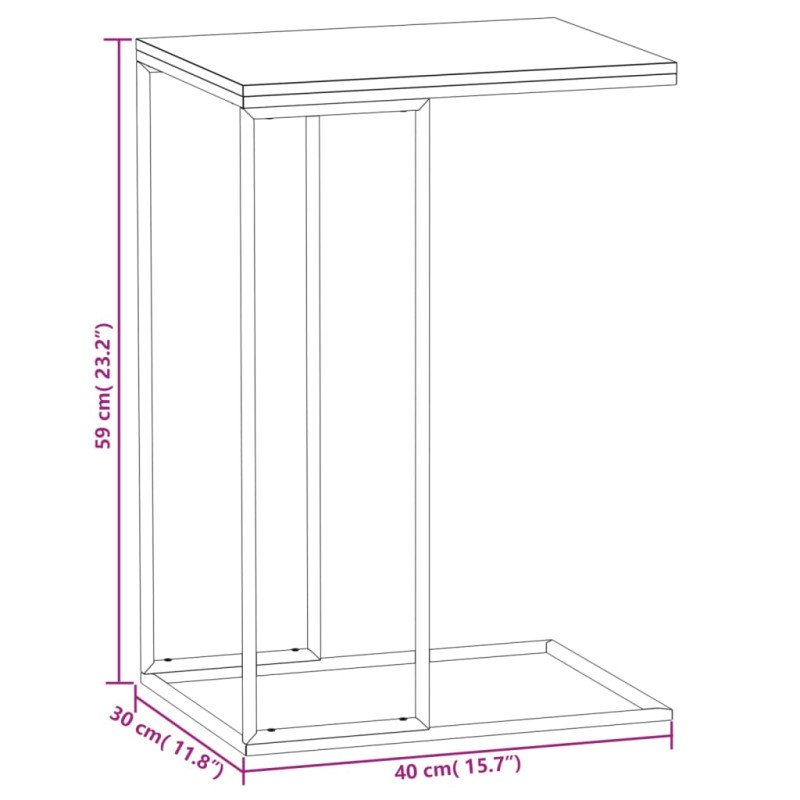 vidaXL Príručný stolík biely 40x30x59 cm spracované drevo
