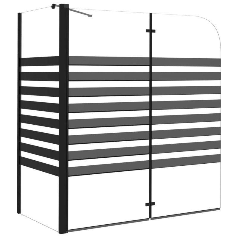 vidaXL Pruhovaná vaňová zástena 120x68x130 cm, tvrdené sklo