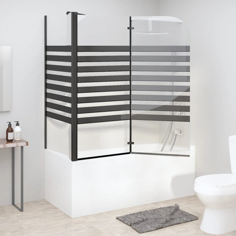 vidaXL Pruhovaná vaňová zástena 120x68x130 cm, tvrdené sklo