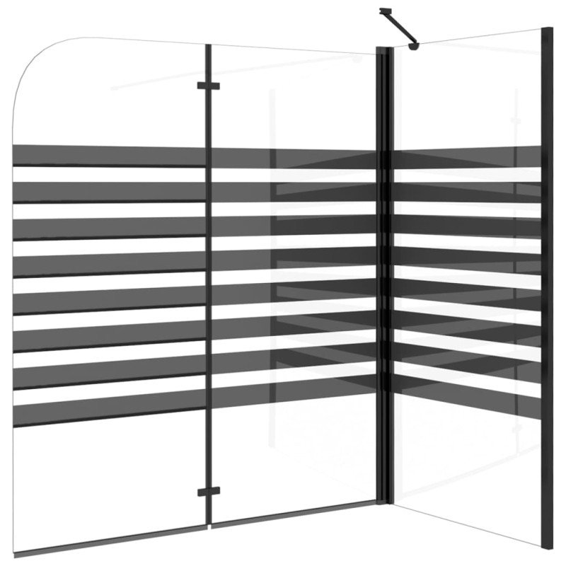 vidaXL Pruhovaná vaňová zástena 120x68x130 cm, tvrdené sklo