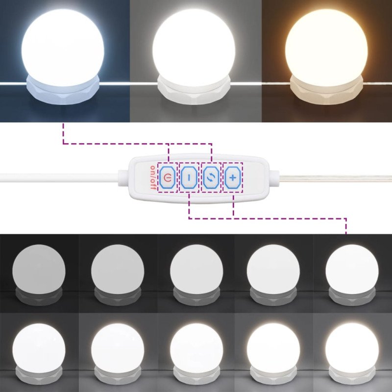 vidaXL Zrkadlová skrinka s LED sivý dub sonoma 76x15x55 cm