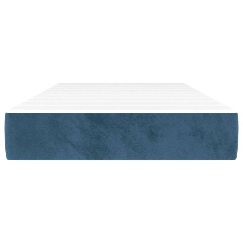 vidaXL Matrac s taštičkovými pružinami tmavomodrý 80x200x20 cm zamat