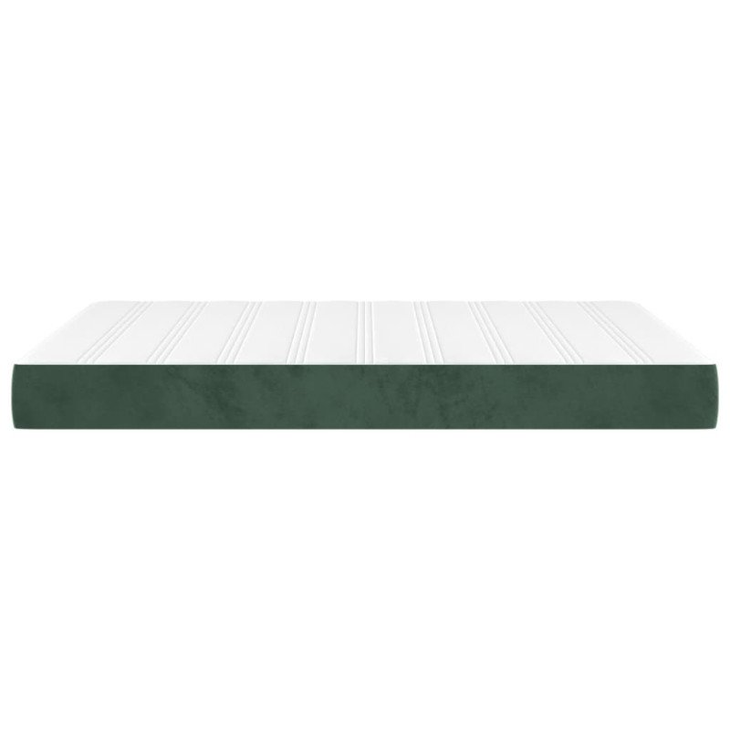 vidaXL Matrac s taštičkovými pružinami tmavozelený 140x200x20 cm zamat