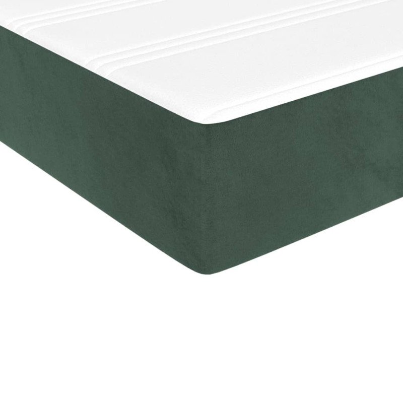vidaXL Matrac s taštičkovými pružinami tmavozelený 140x200x20 cm zamat