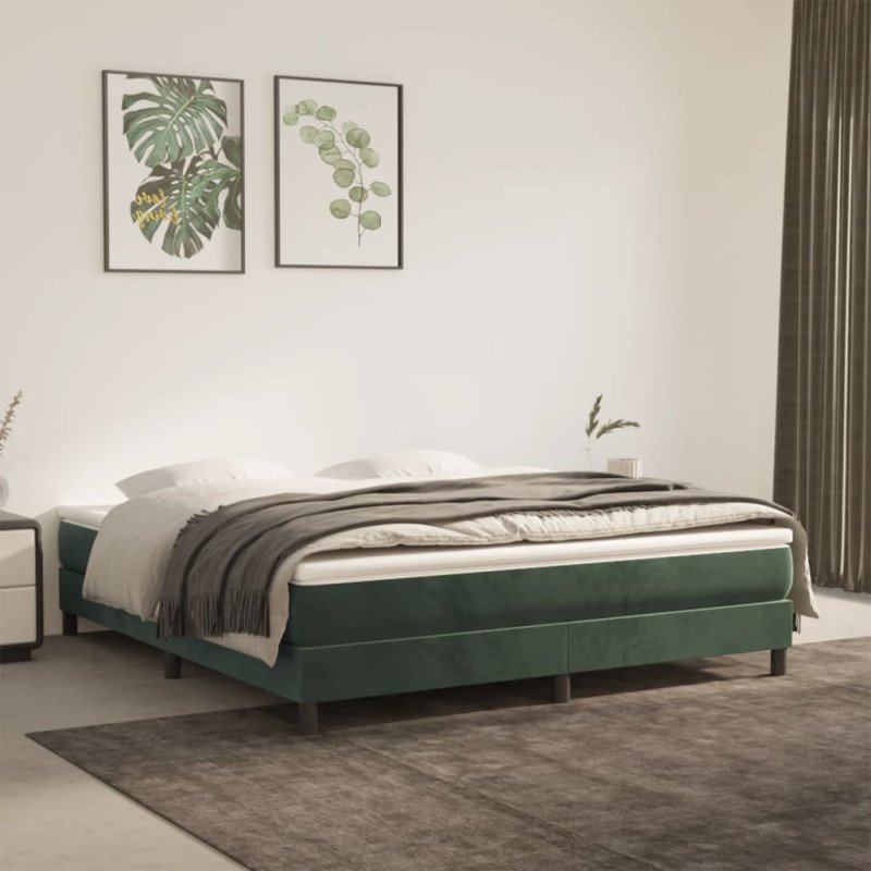 vidaXL Matrac s taštičkovými pružinami tmavozelený 180x200x20 cm zamat