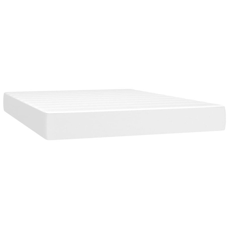 vidaXL Matrac s taštičkovými pružinami biely 140x190x20 cm umelá koža