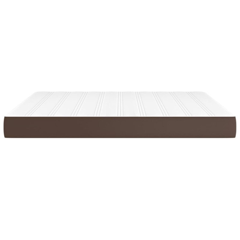 vidaXL Matrac s taštičkovými pružinami hnedý 180x200x20 cm umelá koža