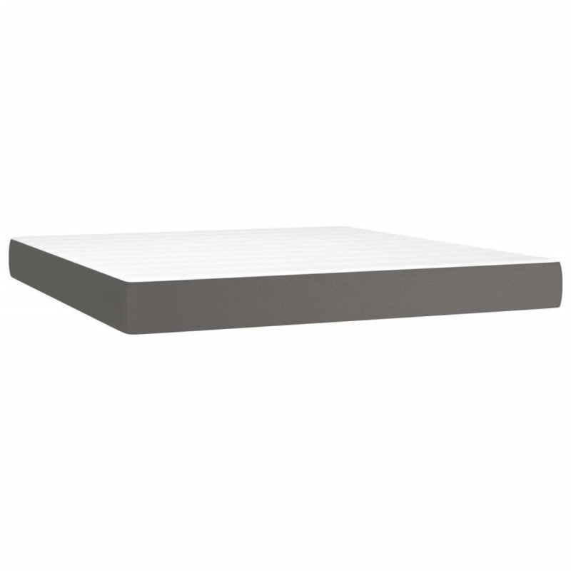 vidaXL Matrac s taštičkovými pružinami sivý 160x200x20 cm umelá koža