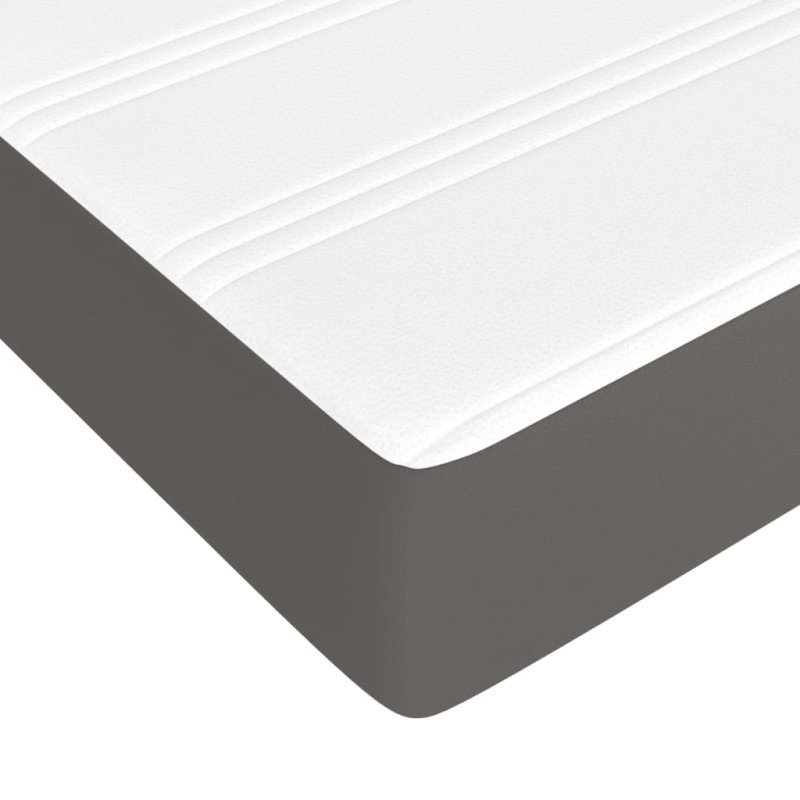 vidaXL Matrac s taštičkovými pružinami sivý 160x200x20 cm umelá koža