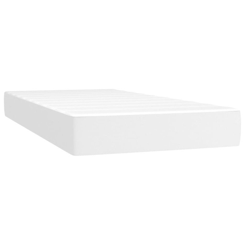 vidaXL Matrac s taštičkovými pružinami biely 90x190x20 cm umelá koža
