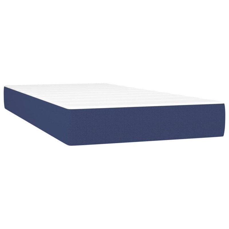 vidaXL Matrac s taštičkovými pružinami modrý 90x200x20 cm látka