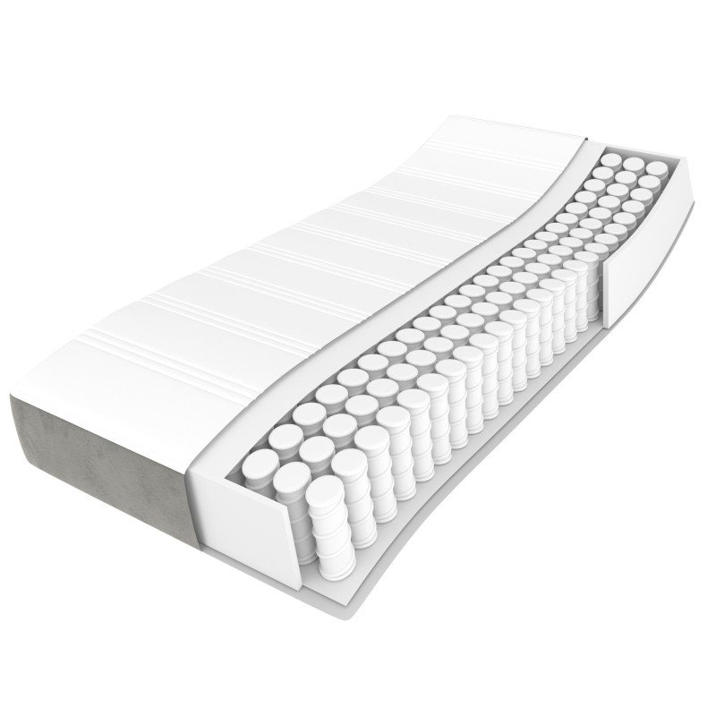 vidaXL Matrac s taštičkovými pružinami bledosivý 100x200x20 cm zamat