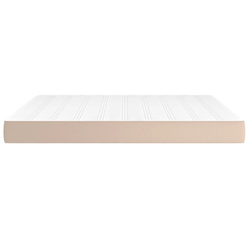 vidaXL Matrac s taštičkovými pružinami kávový 180x200x20 cm umelá koža